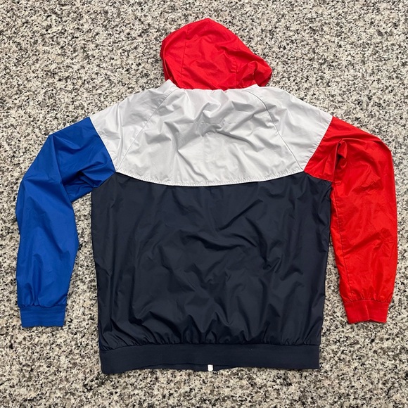 Nike Windbreaker Jacket Mens L Red Blue White ColorBlock WindRunner Lined Vented - Picture 8 of 10